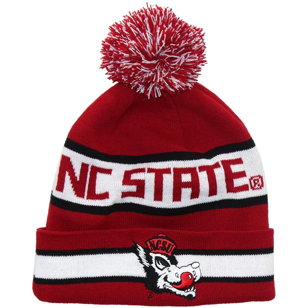 Tradition Scarves NC State Wolfpack Beanie - NCSU Hungry Wolf Retro Pom Beanie