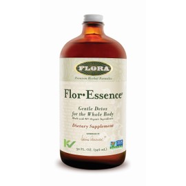 Flora Flor Essence Liquid Tea Blend 32oz LARGE - Gentle Detox Cleanse with Burdock Root, Slippery Elm, Kelp, Thistle - Premium Organic Ingredients