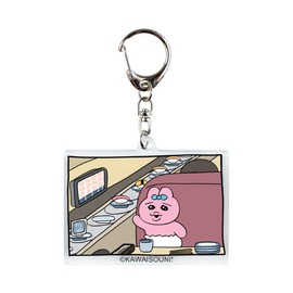Tees Factory Opanchusagi Changing Acrylic Key Chain Kaiten Sushi H5.3 x W6.8 x D 0.3 cm OU-5541573KZ
