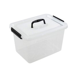 Farmoon Caja de Almacenamiento Transparente de 12 Cuartos, Caja Apilable de Plástico, con Tapa y Mango Negro