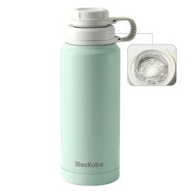 Blackube Water Bottle, 1 Liter Stainless Steel Bottle, Direct Drinking, Double Vacuum Insulated, Stainless Steel with Filter, CoolSip Insulated Flask (1 Liter, Mint Green)
