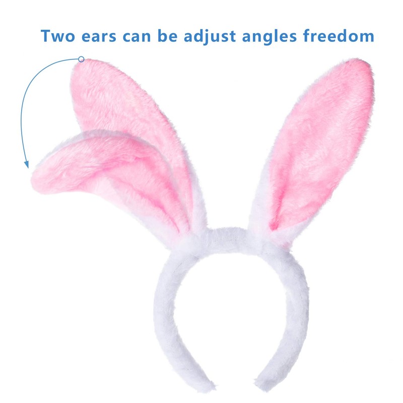 Women’s Cute Rabbit Ears Headband, Soft Plush Bunny Hairband, Christmas