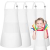 PLULON 10 Pcs Kids Apron Bulk Adjustable White Chef Apron