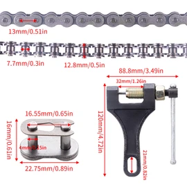 MRELC 415H-110L Chain +Chain Breaker fit for 49cc 60cc 66cc 80cc 2-Stroke Engine Motor Motorized Bicycle Bike Heavy Duty Chain High Power Racing Parts