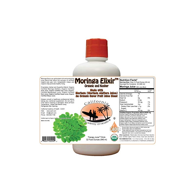 Moringa Elixir a 32 oz Organic Juice Blend from CAOH