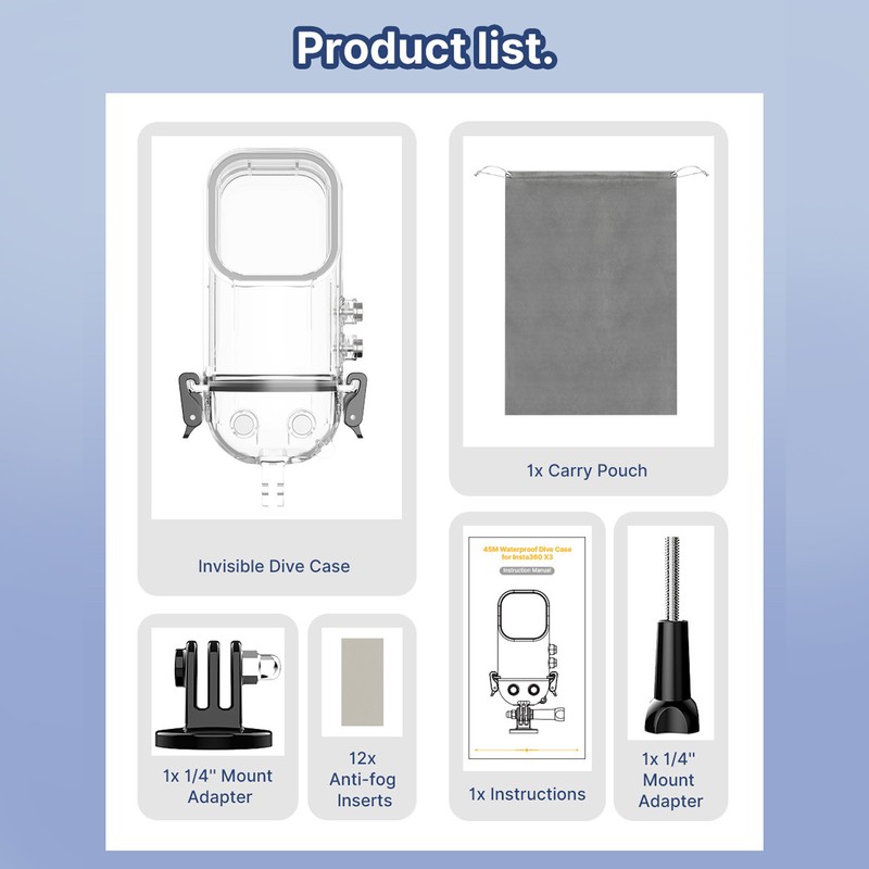 Action Camera Waterproof Case 45m Protective Dust Proof Action Camera