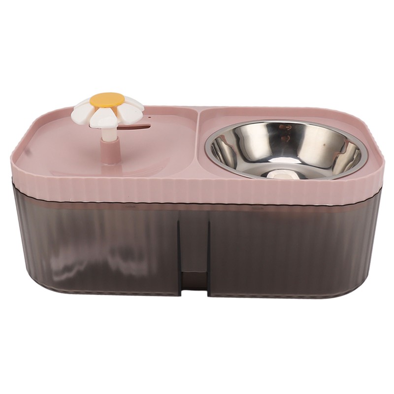 Cat Water Fountain Food Bowl High Capacity Quiet 2 In