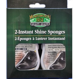 Moneysworth & Best Instant Shine Sponge-Pack of 2 (Neutral/Black)
