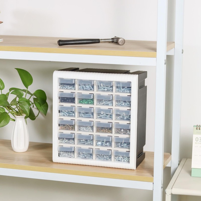 Gonice Craft Cabinet Storage, Hardware Storage Organizer, 24 Drawer Plastic
