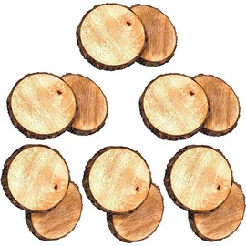 Divine Glance Wooden Coasters for Drinks - Rustic Natural Wood Drink Coaster Set for Drinking Glasses, Tabletop Protection for Any Table (Wooden Natural Set of 6)