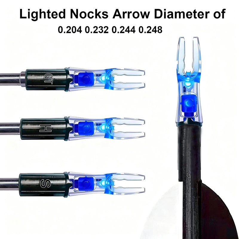 NoxDyn 12pcs Lighted Nocks for Arrows,High-Visibility Light Up Nocks with