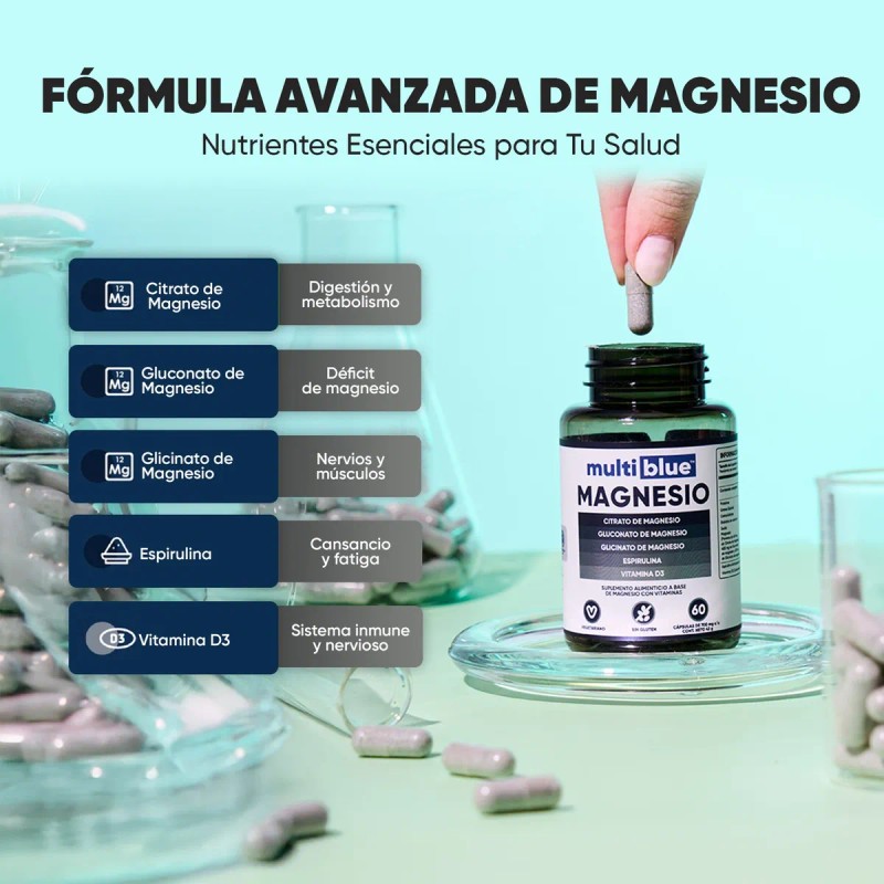 Multiblue - Magnesio Y Vitamina D3 - Sin Gluten Pack