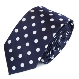 Spotlight Hosiery Men's Necktie,POLKA DOTS,Navy/White