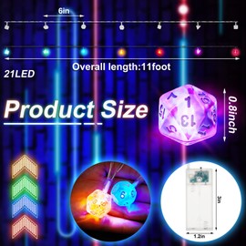 Wettarn 10 ft Polyhedral Dice String Lights LED Dice Lights Strands Extendable Glow in the Dark Party Decorations for Role Playing Game Bedroom Indoor Outdoor Wedding Tree Garden Decoration