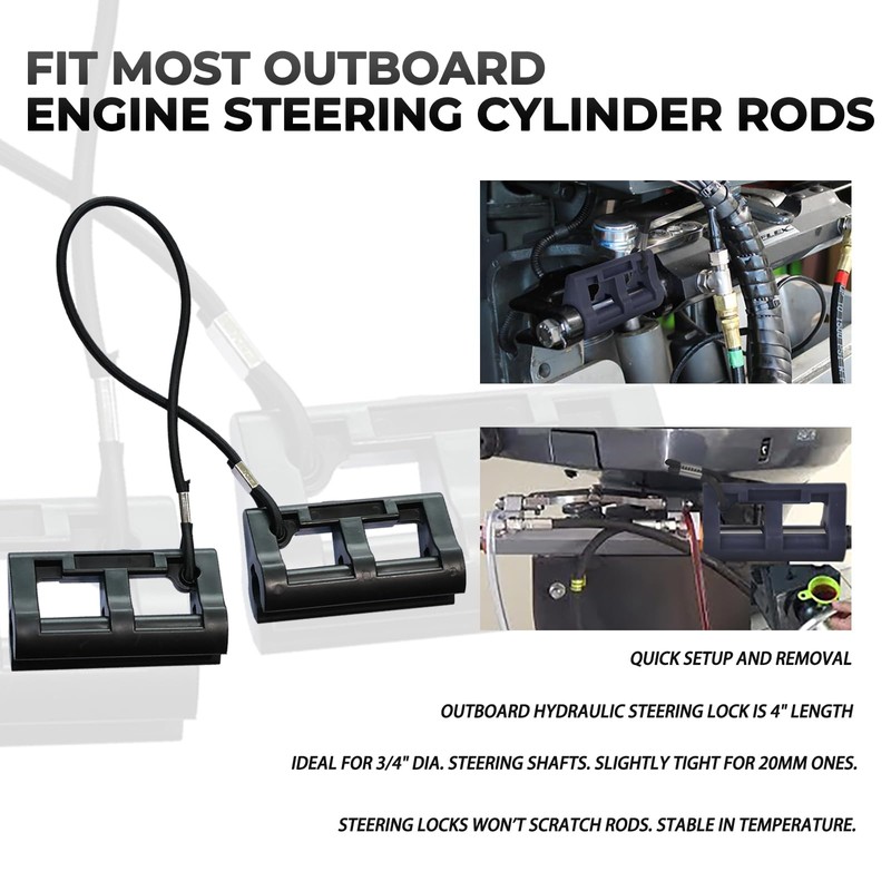 JNDO Outboard Hydraulic Steering Lock 4”Outboard Motor Steering Lock Boat