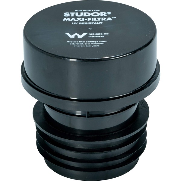 Studor 20297 Maxi-Filtra Septic Tank Drain Vent Two-Way Active Carbon Filter, 3- or 4-Inch Connection