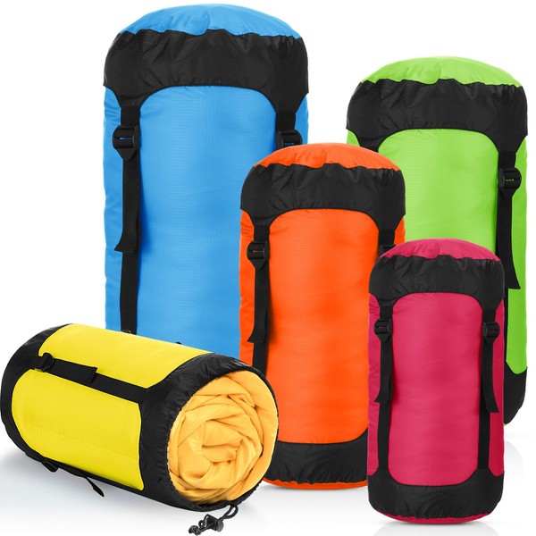 GliCraft 5 Pcs Compression Sacks for Backpacking 5L/10L/15L/20L/35L Camping Sleeping