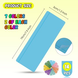 Guided Reading Highlight Strips, 14-Pack Overlays with Line in 7 Colors, Bookmark Reading Tracking Rulers for Dyslexia, ADHD, Visual Stress Relief