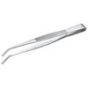TRUSCO TSP-22 Stainless Steel Tweezers, Large, 4.9 inches (125 mm), Curved, With Grooves