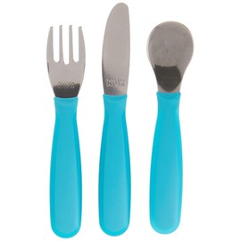 NUK Kiddy Cutlery Fork, Knife, and Spoon Set, 3 Pack, 18+ Months