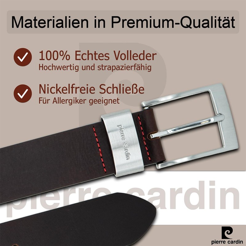 Pierre Cardin 70007 40 mm Wide Black or Brown Leather