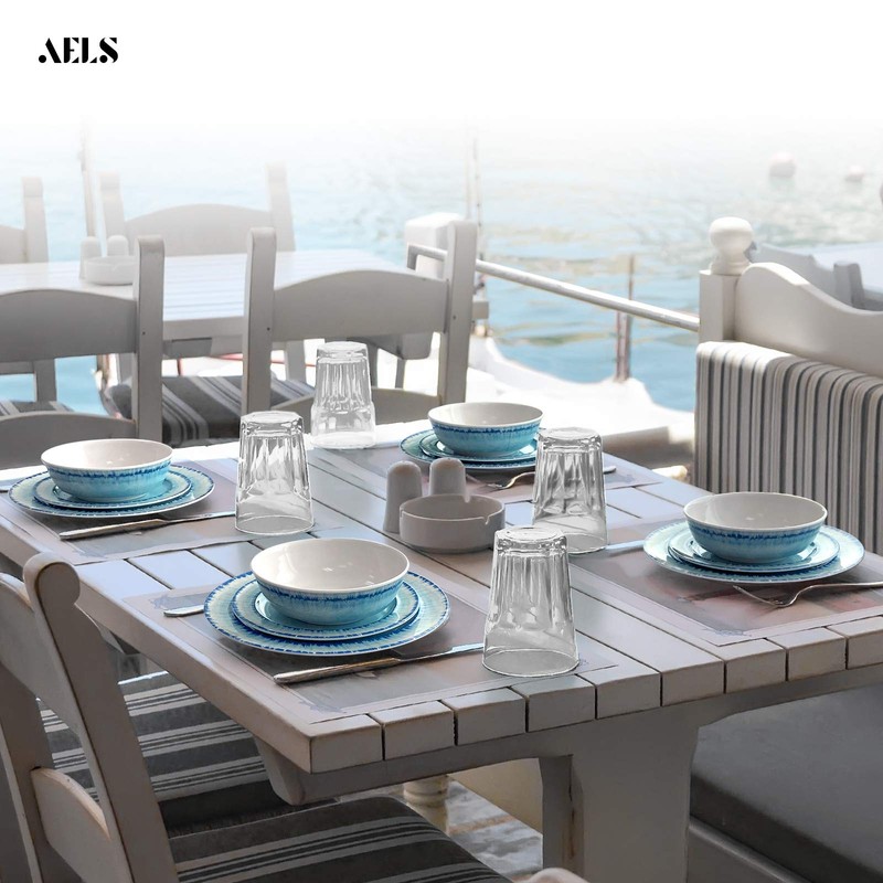 AELS Melamine Dinnerware Set of 12 Pcs Dinner Dishes Set
