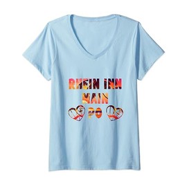 Rhein Inn Main Po Song Malle Mallorca Sauf Lied T-Shirt mit V-Ausschnitt