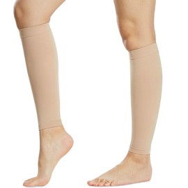 beister 20-30 mmHg Graduated Calf Compression Sleeves for Women & Men, Firm Support Footless Compression Socks for Varicose Veins, Shin Splints, Edema, Recovery（2 in a Pack，Not Two Pairs）