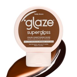 Glaze Super Gloss Color Conditioning Gloss – Teddy Brown for Virgin Light to Medium Brown Hair- Deepen Brunette Tones – Rinse Out Semi-Permanent - Enhances Colour, Boosts Shine & Hydration - 190ml