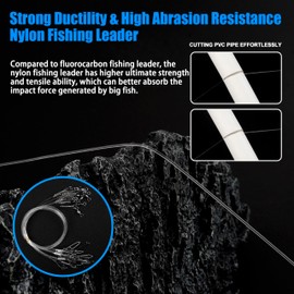 12pcs Fishing Leaders, Nylon Wire Leader Line with Swivel Snap for Saltwater Freshwater Fishing 20lb 30lb 40lb 50lb (12pcs 40lb)