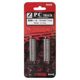 Rokuhan Z Gauge R048 PC Track Straight 2.2 in (55 mm) Rail, Pack of 2