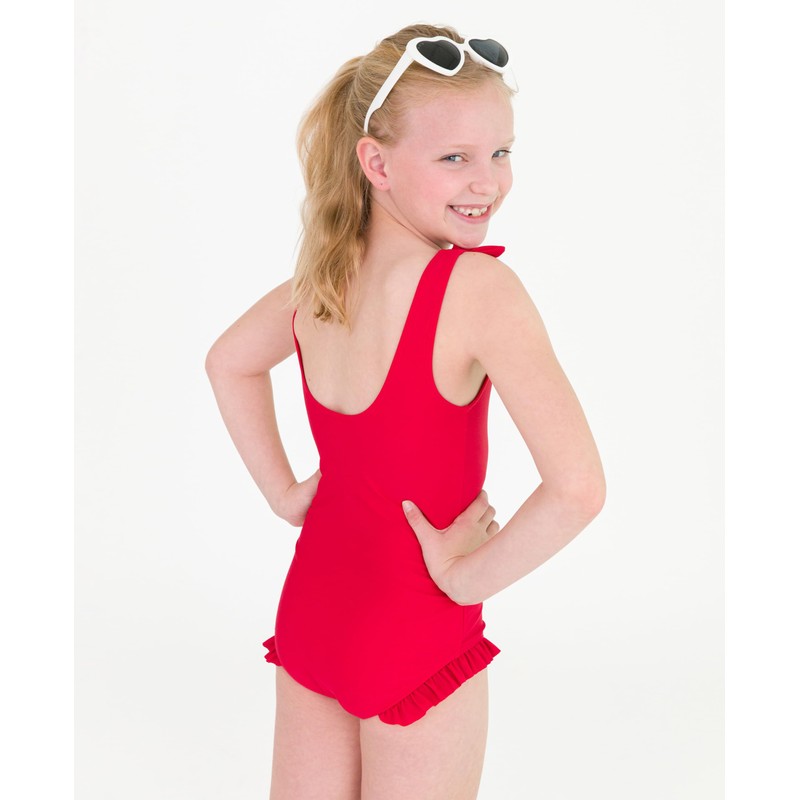 RuffleButts True Red Tie Shoulder One Piece - 4T