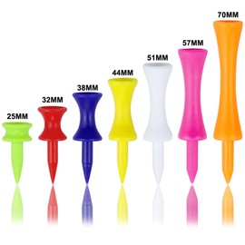 Zivisk Plastic Golf Tees Mixed Size Castle Tees Golf 140 Count 25mm, 32mm, 38mm, 44mm, 51mm, 57mm, 70mm