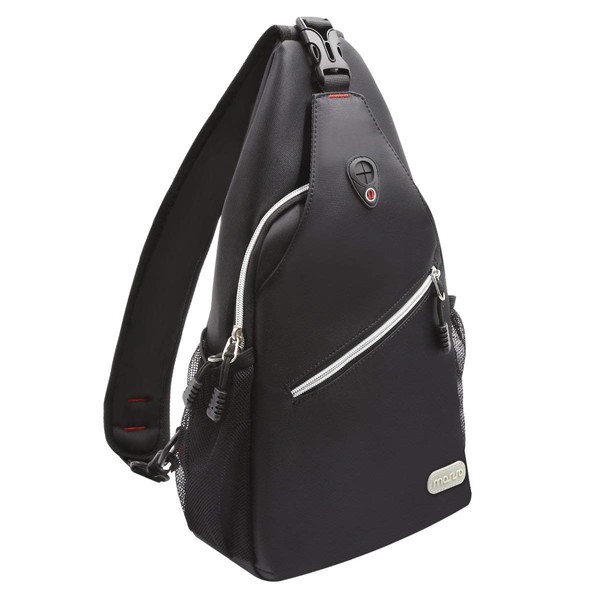 MOSISO Sling Backpack, Multipurpose Crossbody Shoulder Bag Travel Hiking Daypack, Black
