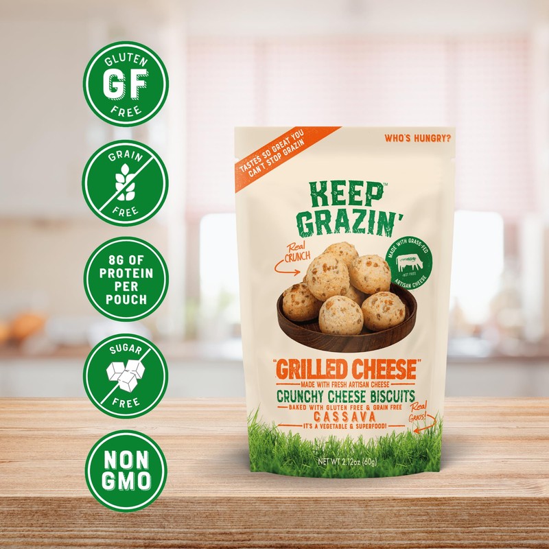 Keep Grazin Grain Free Crunchy Cheese Biscuits - Grilled Cheese