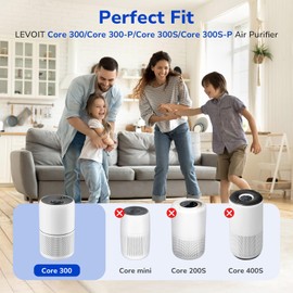 Fil-fresh Core 300 Replacement Filter, Compatible with LEVOIT 300 and Core 300S Air Purifier, Smoke Removal, H13 True HEPA Filters and Activated Carbon, Replace Core 300-RF-TX, 2-Pack