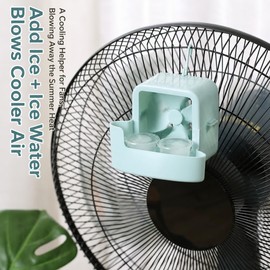 Fan Air Cooler Attachment with Ice Box, Hanging Fan Cooling Device, Portable Mini Air Conditioner for Household, Clip-On Cooling Fan Accessory for Summer Cooling (Blue)