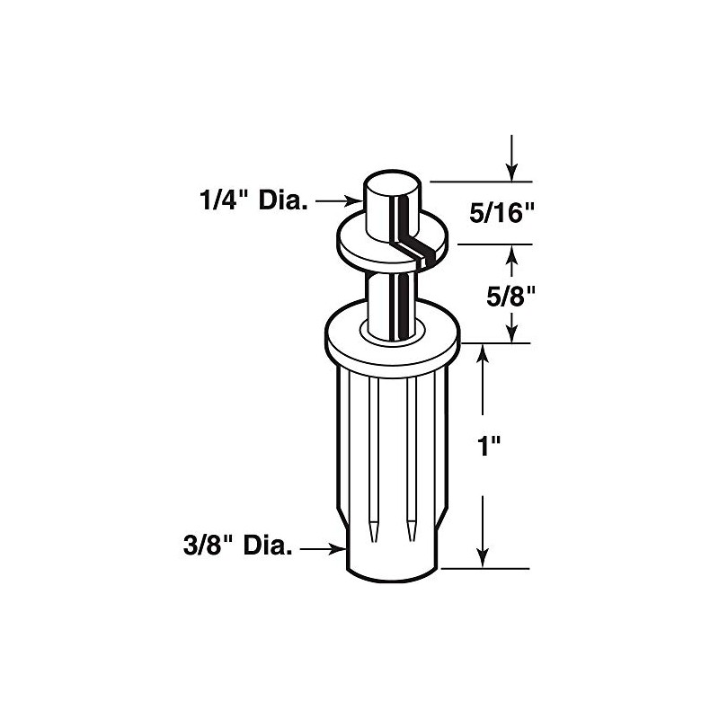 Prime-Line MP6700 3/8 In. Nylon Spring-Loaded Top Pivot with 1/4