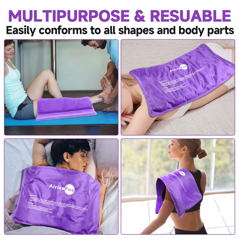 Extra Large Gel Flexible Back Ice Packs for Injuries Reusable,