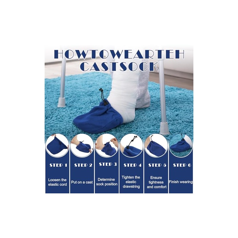 Cuffbow 4 Pack Foot Cast Toe Cover Socks Soft Warm