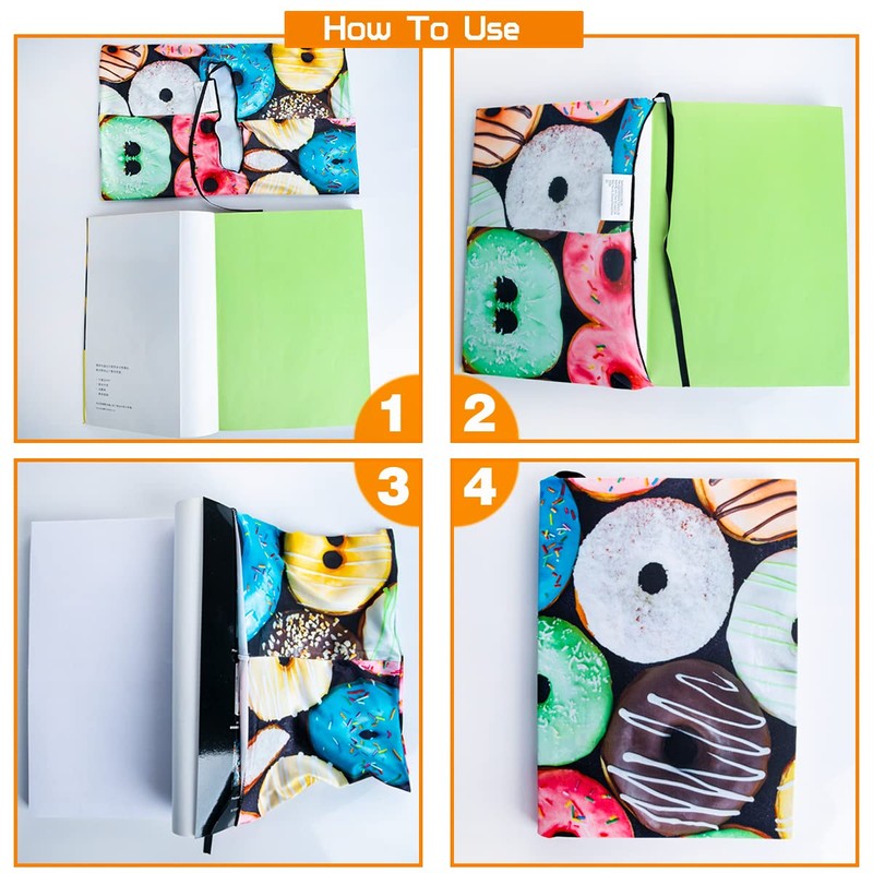 6 Pack Stretchable Book Covers, Jumbo Book Sleeves for Textbook
