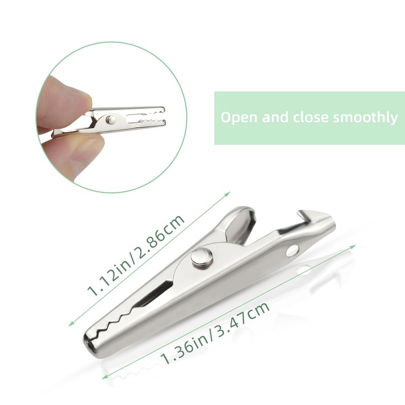 25 Pcs Nickel Plated Alligator Clips Metal Alligator Clip Crocodile