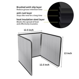 Grease Splatter Guard : Mineye Foldable Stove Splatter Guard, Stainless Steel Oil Splatter Guard, Stove Splash Guard Splatter Guard for Stove Frying Pan Splatter Guard 12.5 * 13 inch