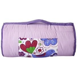 Bacati - Botanical Sanctuary Multicolor Purple Soft Nap Mat 100% Cotton Percale Breathable Perfect for The Daycare Naptime, Sleepover at Grand Parents