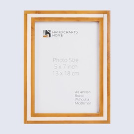 Handicrafts Home 5X7 Picture Frames - Vintage Style Wall Hanging & Desk Décor, Farmhouse Photo Frames, Living Room, Office & Home Décor, Small Picture Frame for Diploma & Wall Decor, Avant Amber