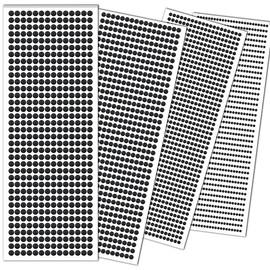 3090PCS Rhinestone Stickers, Self Adhesive Black Face Gems Pearls Stickers 3/4/5/6mm Hair Gems Stick on Bling Face Jewels Stickers for Makeup Face Eye Hair Nails Body Craft DIY Home Decor, 4 Sizes