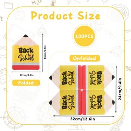 YGAUZ 100 PCS Back to School Cocktail Napkins Pencil Shaped Paper Napkins, Yellow Guest Napkin for Classroom, Teacher Appreciation Dinner Hand Towels, First Day of School Party Supplies