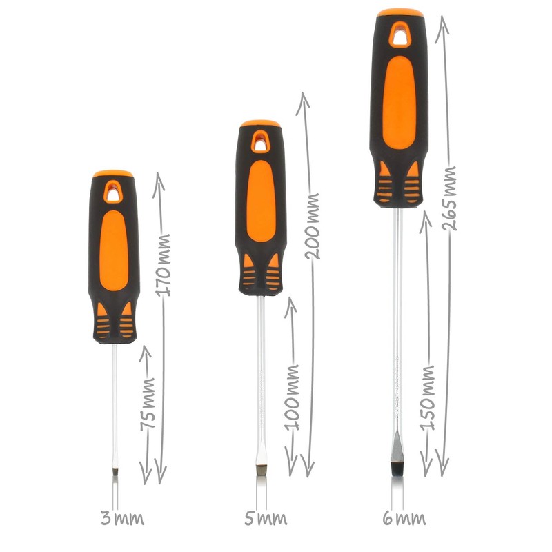 COM-FOUR® 6-piece screwdriver set, compact screwdriver set, Phillips screwdriver and