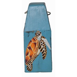 Hand Carved Beautiful Wood Sea Turtle Ocean Salt Life Sea Buoy Sculpture Tropical Home Decor Art Nautical