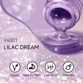 MEGIOR Lilac Dreamland Cat Eye Gel Nail Polish 15 ML Glitter Holographic Magnetic Spring Summer Gel Polish with Magnet Soak Off UV/LED Nail Art Salon Manicure DIY at Home